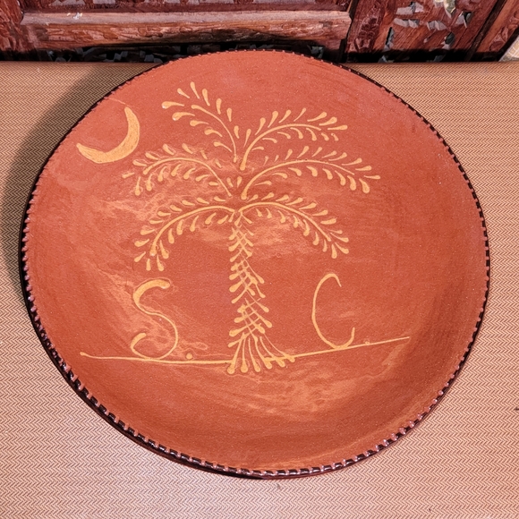 Ginger Cazan Redware 10.5 Inch South Carolina Plate - Picture 2 of 13